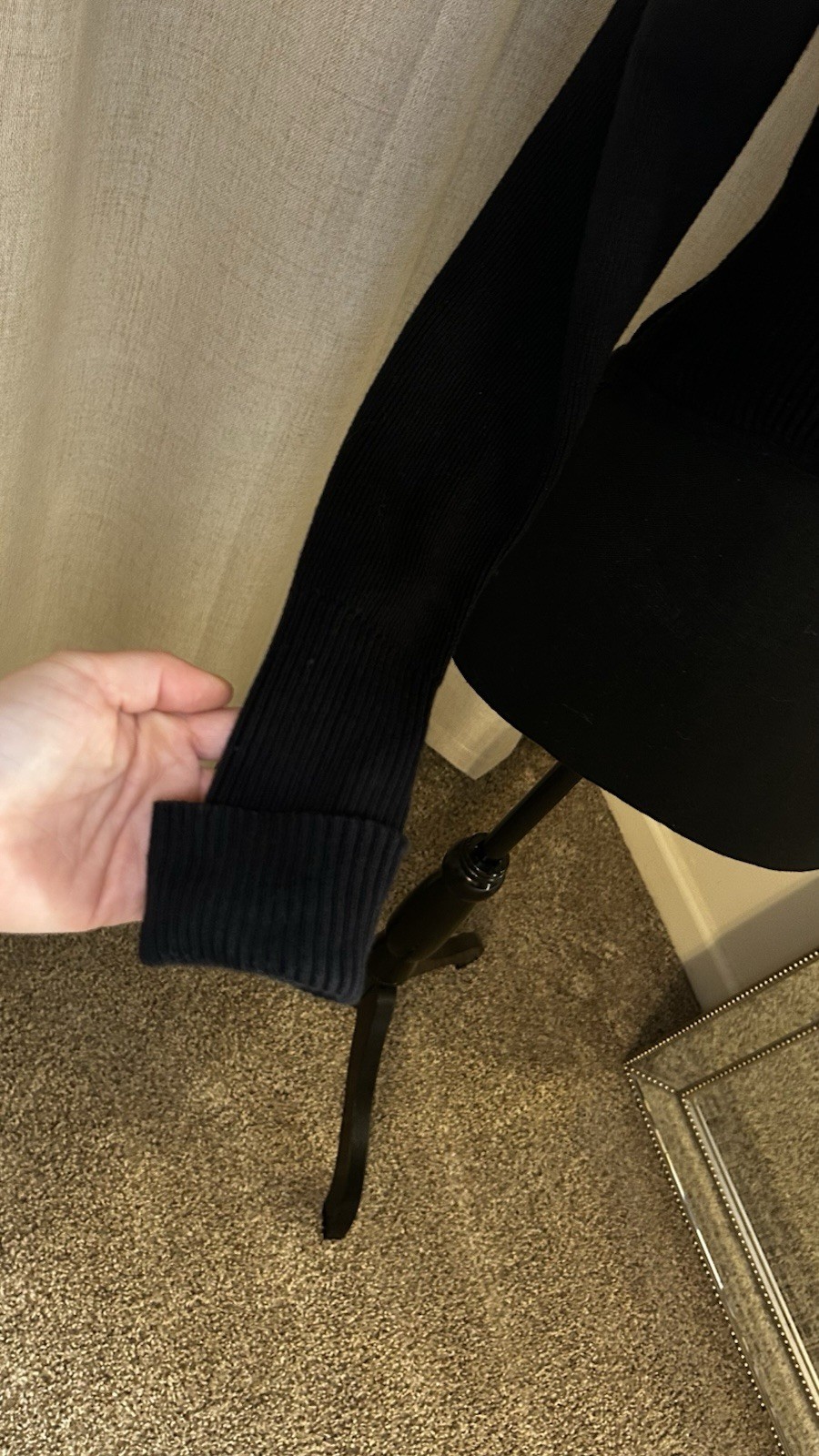 CABI Solid Black Ribbed Prep Cropped Pullover Cre… - image 5