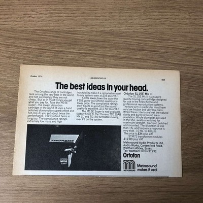 GRAM216 MAGAZINE ADVERT 5X8 ORTOFON SL15E MK II CARTRIDGE
