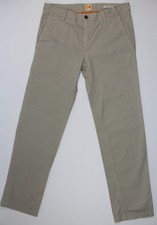 HUGO BOSS 32 X 32 MEN S BOSS ORANGE CHINO FLAT FRONT REGULAR FIT KHAKI PANTS