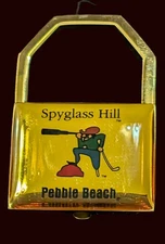 Spyglass Hill Logo Commemorative Padlock Bag Tag  -Gold Plated -Pebble Beach