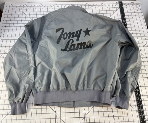 Tony Lama, Vintage Tony Lama Men Spellout Full Zip Jacket Size L Gray Outdoors Lightweight
