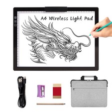 A4 Wireless LED Light Pad with Carry Bag, Innovative Stand and Top Black