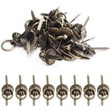 50Pcs Metal Brad Fasteners with Decorative Pull 50pcs, Small Bronze