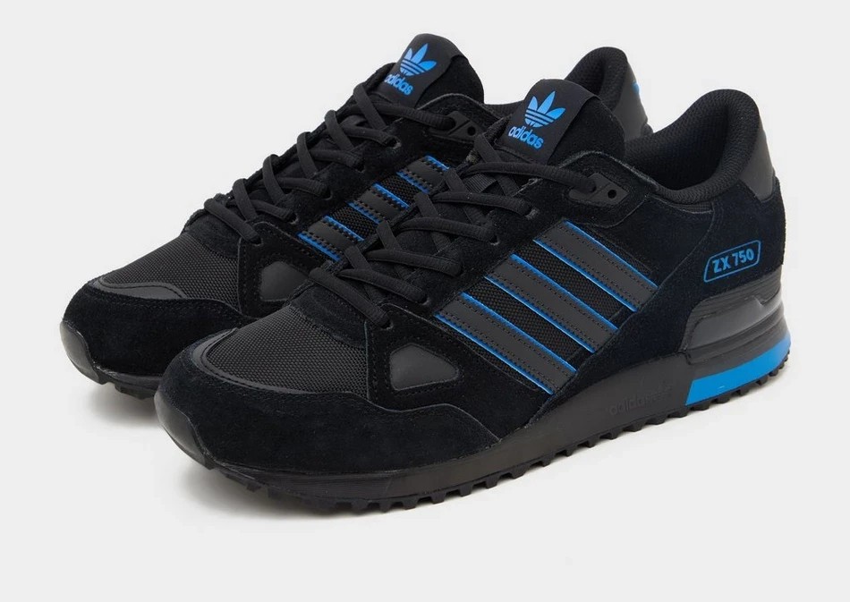 Adidas Originals Men's ZX 750 Trainers in Black Shoes | eBay