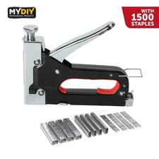 Staple Gun Heavy Duty Tacker Upholstery Stapler Fabric Wood Craft 1500Pc Staples 0.0055 per staple