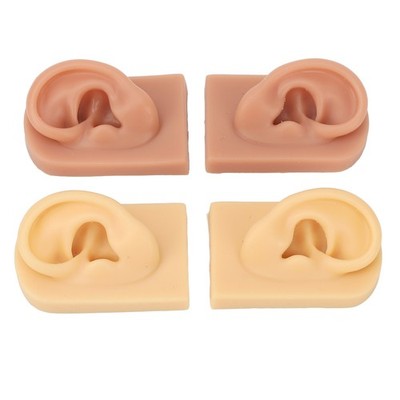 2 Pairs Silicone Ear Model Piercing Practice Reusable 3D Acupuncture Silicon SET