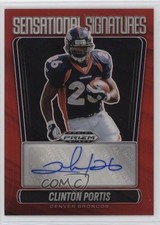2025 Panini Prizm Black Sensational Signatures Red 75/99 Clinton Portis Auto rw6