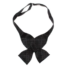 Italo Ferretti NWOT Self-Tie Bow Tie Adjustable Size in Black Tonal Polka Dots
