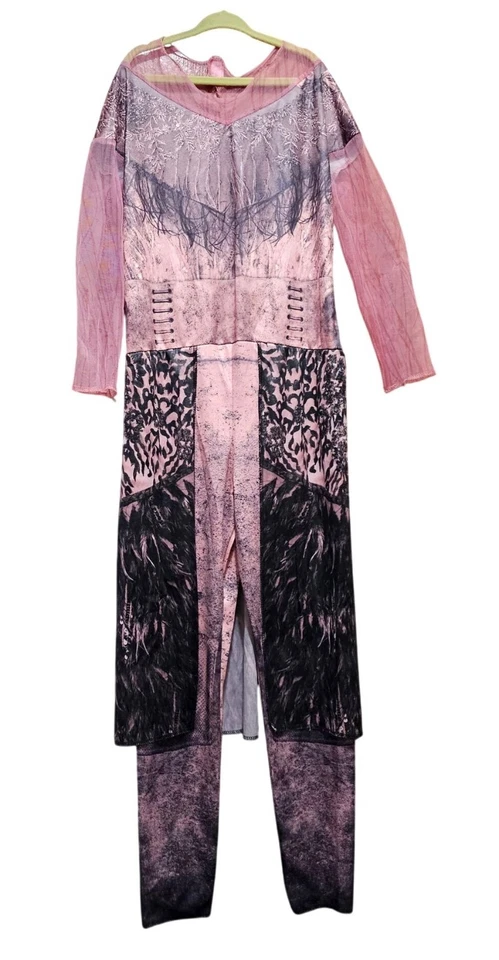 Macacão fantasia Descendants 3 meninas manga longa com sobreposição de tule rosa e preto - Imagem 2 de 4