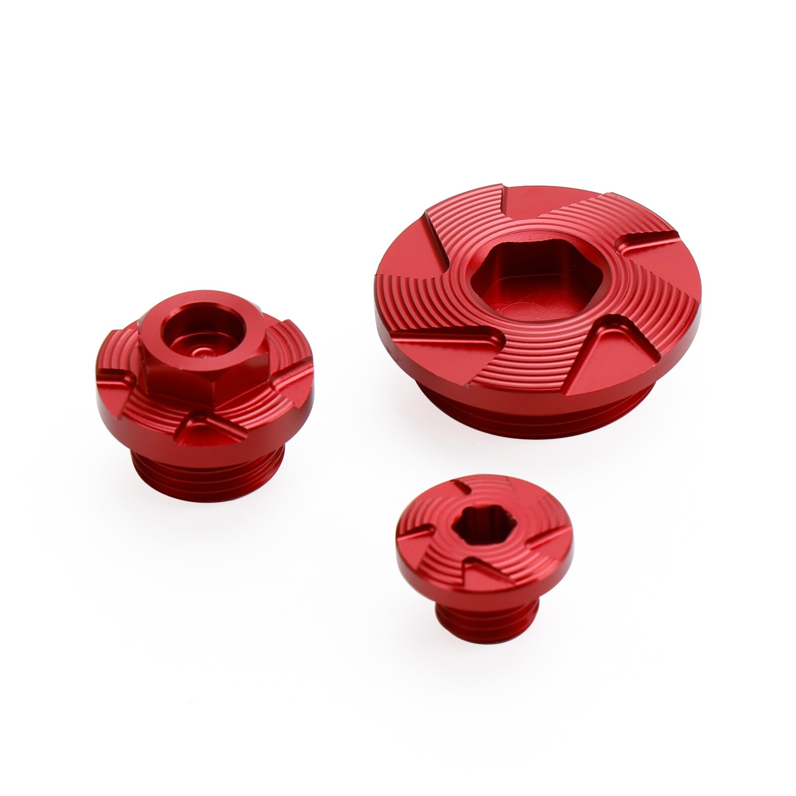 Red Ignition Cover Oil Cap Engine Plug Kit For Kawasaki KX250 KX450