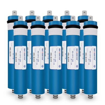 10 Pack 100 GPD Membrane Reverse Osmosis Max Water Filter Universal System