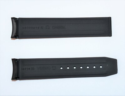 Original Omega Speedmaster 19mm Black Rubber Watch Band Strap