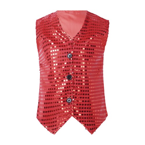 Boy Shiny Vest Waistcoat Disco Sequin Costume Jazz Hip-hop Performance Dancewear - Picture 51 of 106