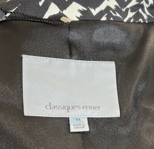 Blazer Classiques intero cotone e seta astratto chevron nero bianco taglia M - Foto 7 di 9