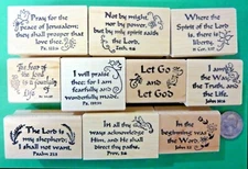 10 Scripture Stamps, Wood Mounted, Set #3