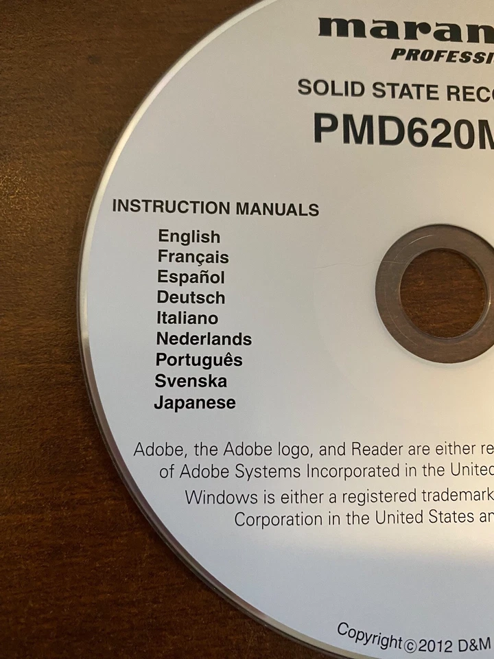 Marantz PMD620MKII Professional Digital Portable Audio Recorder CD Manual - Image 3 of 4