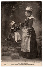 CPA 29 - PONT-AVEN (Finistère) - 3579. Junges Kind und Mädchen von... V.J.