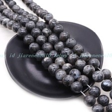 Natural Black Labradorite Smooth Round Beads Size 6mm 8mm 10mm 12mm 15'' Strand