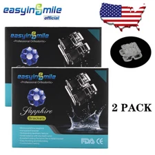 Dental Orthodontic Brackets Ceramic Sapphire Braces Roth MBT 0.022 3-4-5 Hook