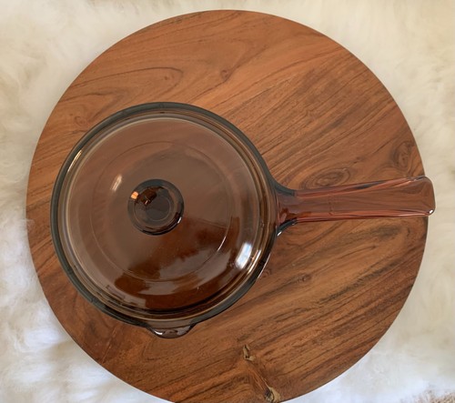 VISIONS Corning USA 1 Liter Sauce Pan Amber w/Pyrex Lid - Picture 3 of 8
