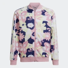 Girls adidas Originals Allover Flower Print SST Track Jacket Kid X-Large