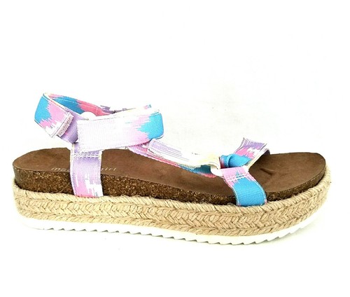 MADDEN GIRL Sandalias Cambridge Plataforma Alpargatas Rosa Azul Pastel EE. UU. 8.5 EU 39 - Imagen 4 de 5