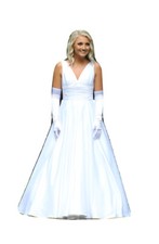white formal evening gown wedding dress