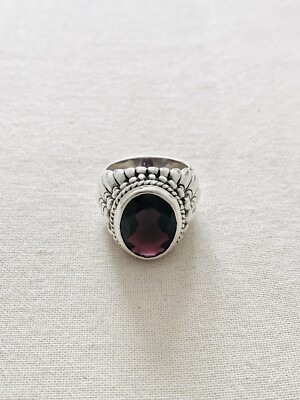 The Great Frog Large Feather Garnet Setting Ring (size R)