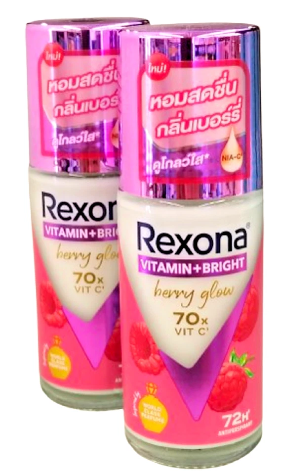 Rexona Vitamin Bright Berry Glow 70x Vitamina C Desodorante Roll-on 45 ml *2 NIA-C Foto 3 de 4