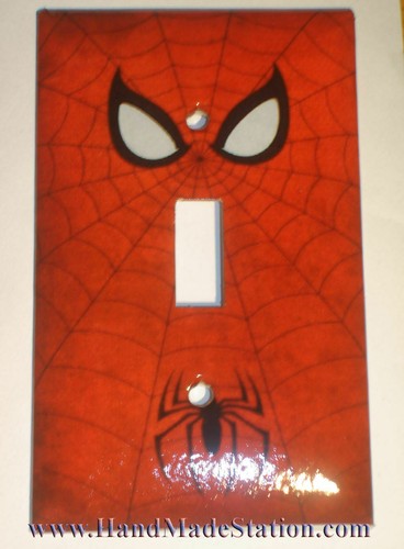 Spiderman Logo Light Switch Duplex Outlet Wall Cover Plate Home decor - Picture 4 of 43