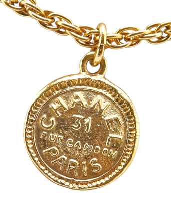CHANEL 31 Rue Cambon Paris Round Pendant Necklace 16 
