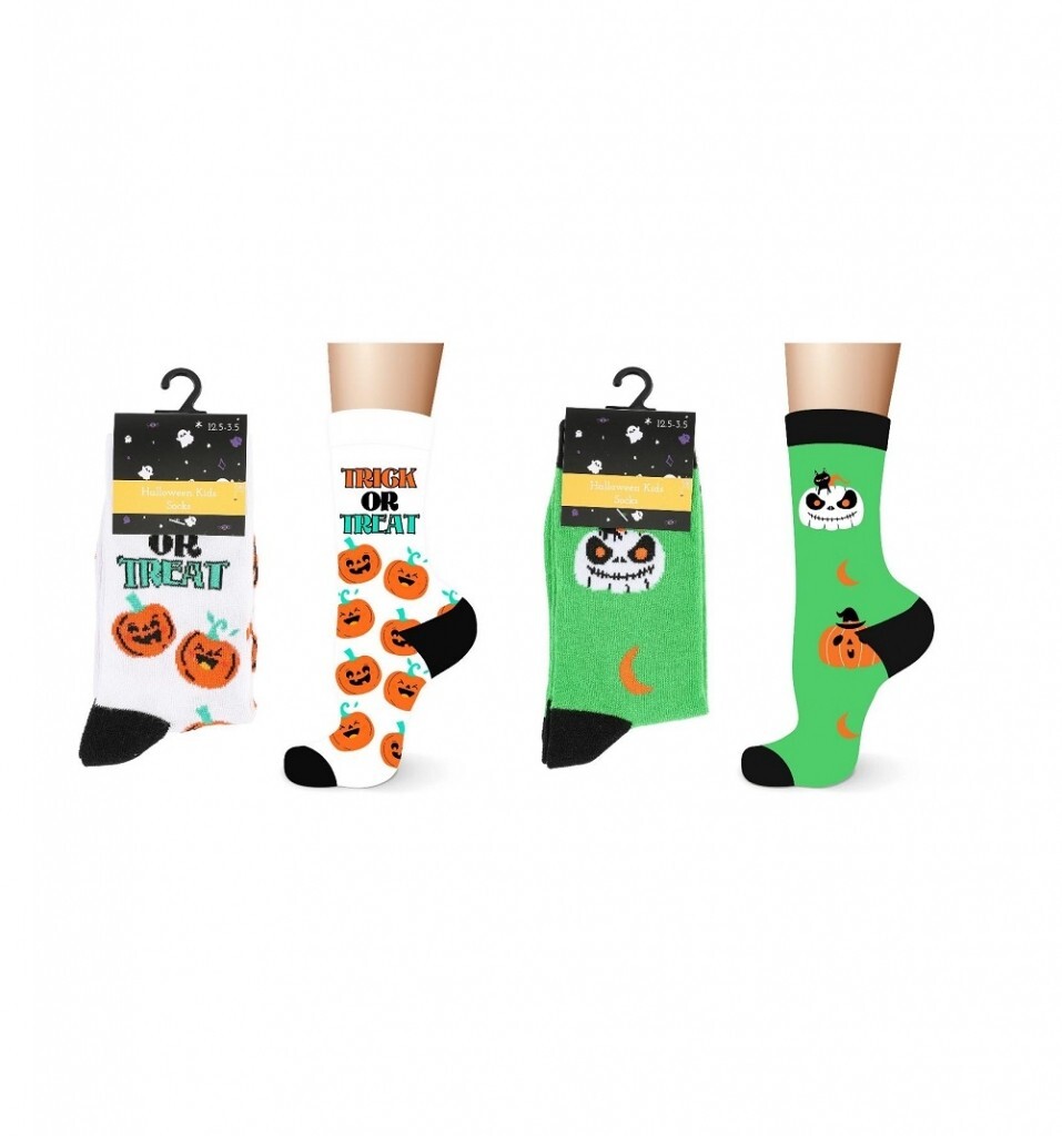 Halloween Socks Children 2 Pack trick or treat Pumpkins kids 2 Pair