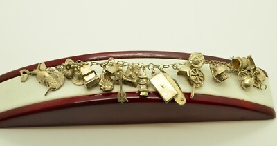 Sterlingsilber einzigartige Kabelkette mit vielen Bettelarmband 7,5'' #FMS474