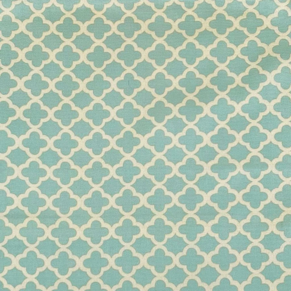 Par de Capas de Travesseiro P Kaufmann Waverly Aqua Turquesa Fretwork Treliça Geométrica - Imagem 2 de 4
