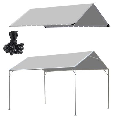 HFYZZ 10 x 20 Ft Heavy Duty Carport Replacement Canopy Cover