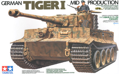 TAMIYA 35194 1:35 German Tiger I Tank Mid Production Plastic Model Kit