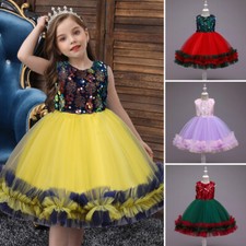 Girls Kids Princess Tutu Dress Party Christmas Birthday Dresses Children Gown