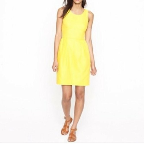 J. Crew Basketweave Yellow Dress Sz 4 | eBay