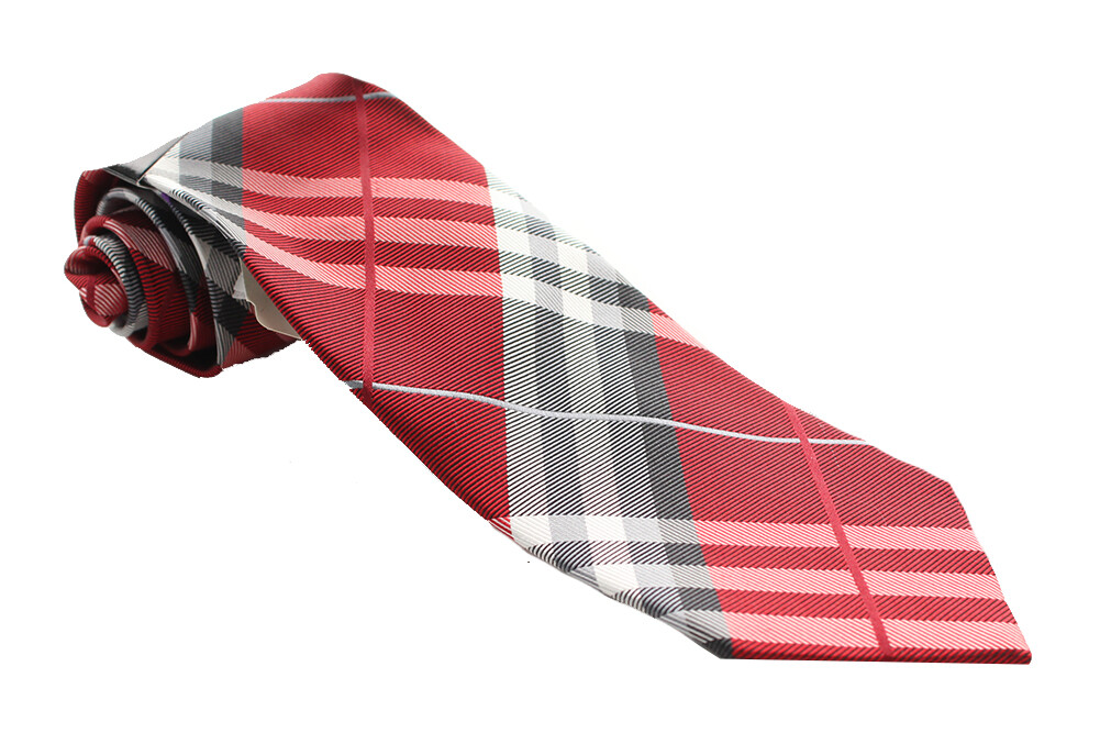 Geoffrey Beene Red Pierre Plaid Ii Tie Red One Size Os