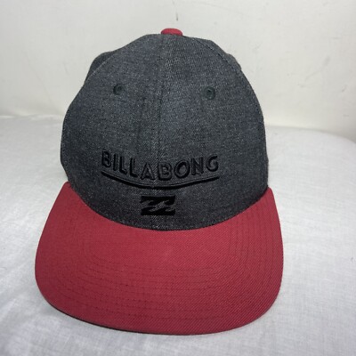 Billabong Baseball Cap Mütze grau und burgund schwarz meliert Small