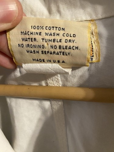 VTG Gene Ewing Bis Wrinkled Rich Denim Neiman Marcus White Button Down S Sunwash - Picture 11 of 11