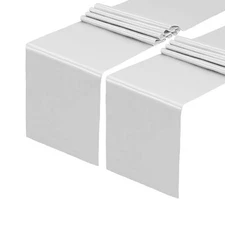 Satin Silver Table Runners Set of 2 12x108" Smooth Fabric Wedding Events