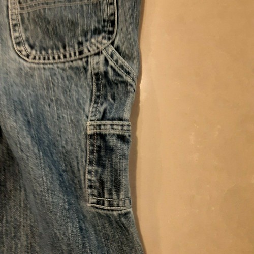 Tommy Hilfiger Blue Jean Bib Overalls Child Size 6 Denim Carpenter Flag Logo - Picture 5 of 6
