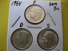 1954 P, D, & S Roosevelt Dime Gem BU! Set of # Coins!
