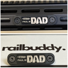 custom Rail Cover. laser engraving Titanium Stainless Steel M-Lok "Veteran DAD