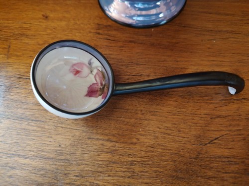 Vintage Noritake 1940er Nippon Japan handbemalt blau & rosa Rosen Schale Löffel - Bild 3 von 10
