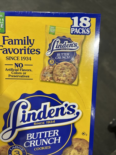 Lindens Butter Crunch Cookies 3 Cookies per Pack (18 -1.75 Oz. Packs per Box) - Picture 2 of 6