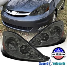 Fits 2006-2010 Toyota Sienna Smoke Headlights Head Lamps Replacement Leftright Fits 2006-2010 Toyota Sienna Smoke Headlights Head Lamps Replacement Leftright