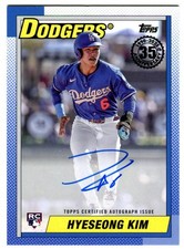 2025 Topps Update Hyeseong Kim 1990 Topps On Card Rookie Auto SP Dodgers