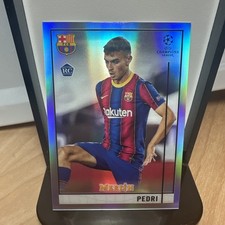 2020-21 Topps Merlin UEFA Champions League PEDRI Silver Refractor Rookie RC #89